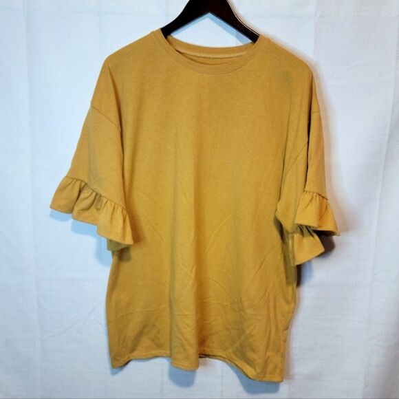 Social Culture Ruffle Sleeve Top Size 1X - Picture 1 of 7